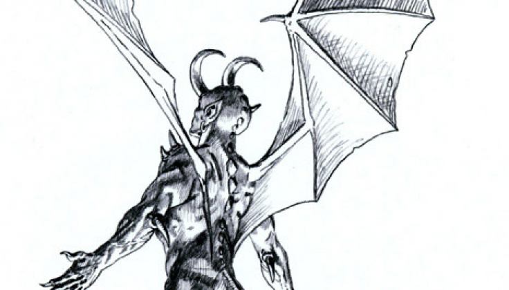 winged demon sketch