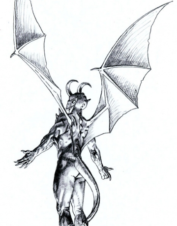 Dibujo De Demonio Alado